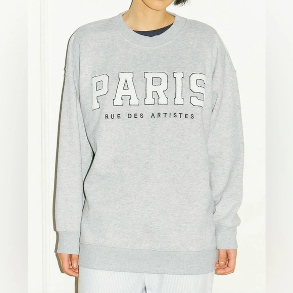 H&M Paris sweatshirt size large, grey with white - Picture 1 of 8